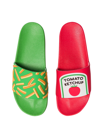 Sandales rigolotes Frites et ketchup