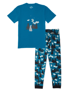Pyjama rigolo pour hommes Loup et lune
