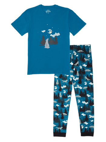 Pyjama rigolo pour hommes Loup et lune