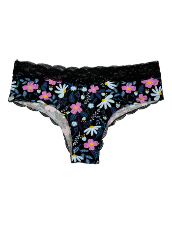 Culotte en dentelle pour femmes Fleurs violettes