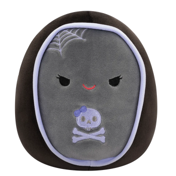 Peluche Squishmallows de 20 cm Julianne le cercueil gris et violet aux yeux malicieux