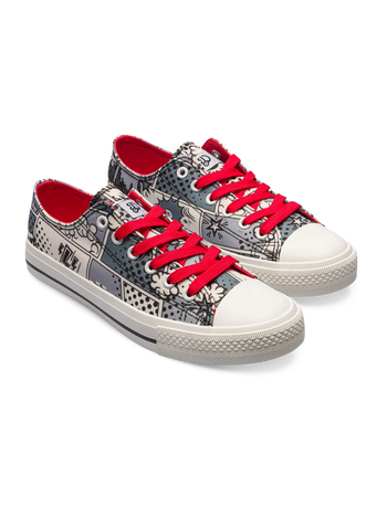 Chaussures en toile rigolotes Bande dessinée en noir et blanc