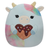 Peluche Squishmallows de 20 cm Caedia la vache à taches bleues