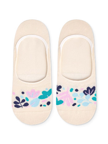 Chaussettes invisibles rigolotes Feuilles turquoise