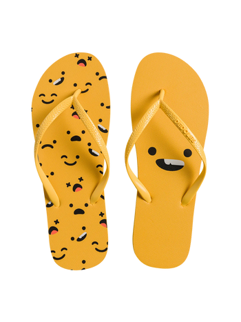 Tongs rigolotes Émoticônes jaunes