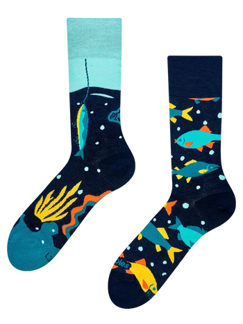 Chaussettes rigolotes en fibres de bambou Pêche du jour