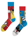 Chaussettes rigolotes Bandes dessinées colorées