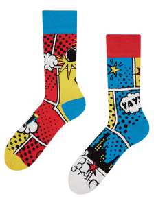 Chaussettes rigolotes Bandes dessinées colorées