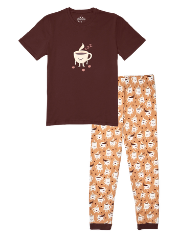 Pyjama rigolo pour hommes Café endormi