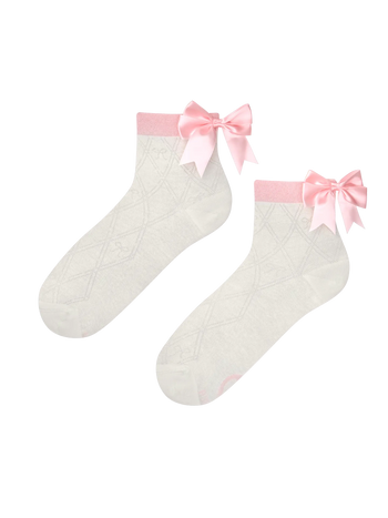Chaussettes cutecore Nœud rose