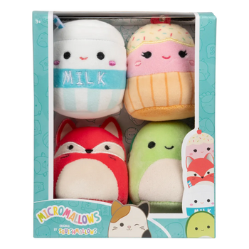 Lot de 4 peluches Squishmallows Micromallows - Fifi, Henry, Melly, Clara