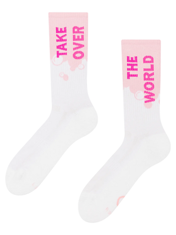 Chaussettes fonctionnelles rigolotes Prends le contrôle du monde