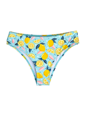 Culotte bikini taille moyenne Citrons d'été