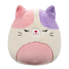 Peluche Squishmallows de 30 cm Fuzzamallows Nell le chat calicot rose et violet