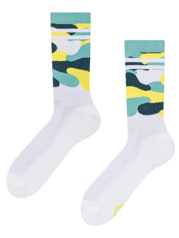 Chaussettes fonctionnelles rigolotes Camouflage vert citron