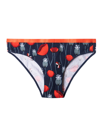 Culotte rigolote pour femmes Coccinelles et fleurs de pavot