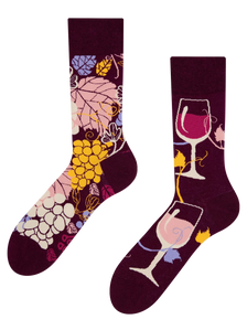 Chaussettes rigolotes Vin rouge