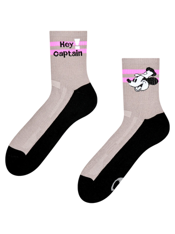 Chaussettes mi-mollet fonctionnelles rigolotes Hé capitaine !
