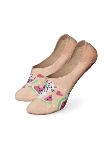 Chaussettes invisibles rigolotes Chat pastèque
