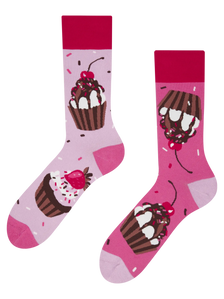 Chaussettes rigolotes Muffins rose