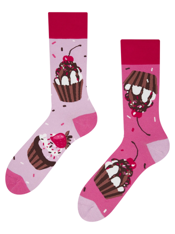 Chaussettes rigolotes Muffins rose