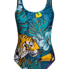 Maillot de bain une pièce rigolo pour femmes Jungle tropicale