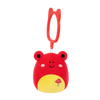 Porte-clés peluche Squishmallows de 9 cm Obu la grenouille tropicale rouge avec broderie de champignon