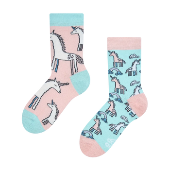 Chaussettes rigolotes pour enfants Licorne