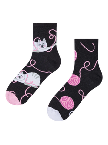 Chaussettes mi-mollet rigolotes Chat et balle