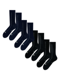 Lot de 4 paires de chaussettes bouclettes en laine mérinos noir et bleu foncé