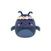 Peluche Squishmallows de 20 cm Tyrone le scarabée bleu marine avec couronne de fleurs