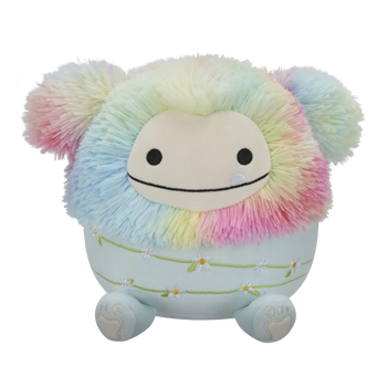 Peluche Squishmallows de 20 cm Zozo le bigfoot arc-en-ciel et bleu