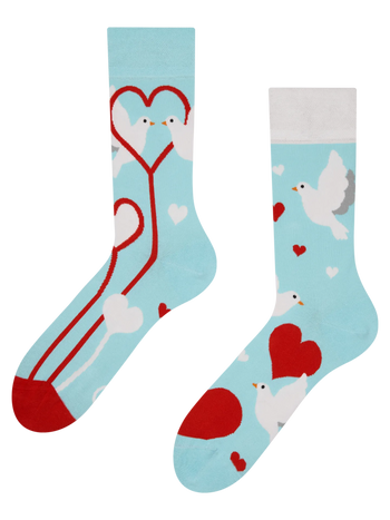 Chaussettes rigolotes Colombes blanches
