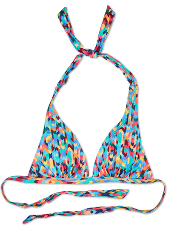 Haut de bikini triangulaire rigolo Mosaïque colorée
