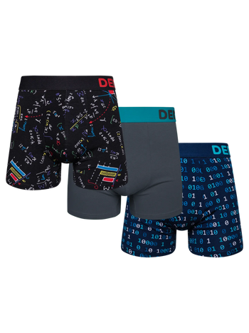 Lot de 3 boxers rigolos pour hommes Amateur de mathématiques