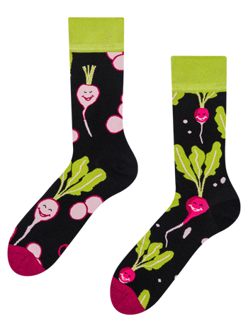 Chaussettes rigolotes Radis heureux