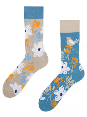 Chaussettes rigolotes en fibres de bambou Nature se réveille