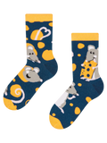 Chaussettes rigolotes pour enfants Souris et fromage