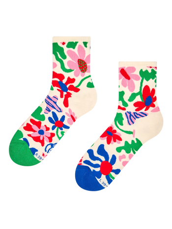 Chaussettes mi-mollet rigolotes Fleurs excentriques