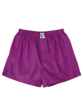 Caleçons à motifs bleu et rouge magenta pour hommes