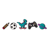 Lot de 5 décorations rigolotes pour lacets Temps de jeu