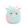 Peluche Squishmallows de 20 cm Yamaris la vache fleurie rose et menthe