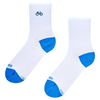 Chaussettes mi-mollet côtelées Cycliste en blanc