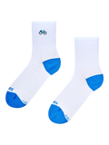 Chaussettes mi-mollet côtelées Cycliste en blanc