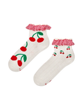 chaussettes cutecore Cerises pour pique-nique