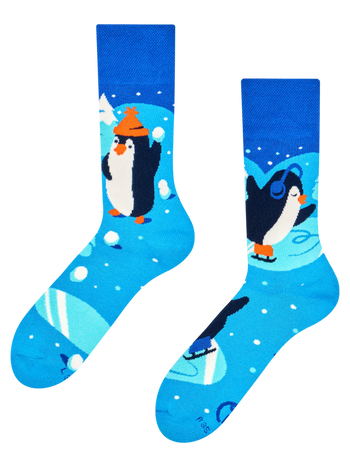 Chaussettes chaudes Manchots patinant