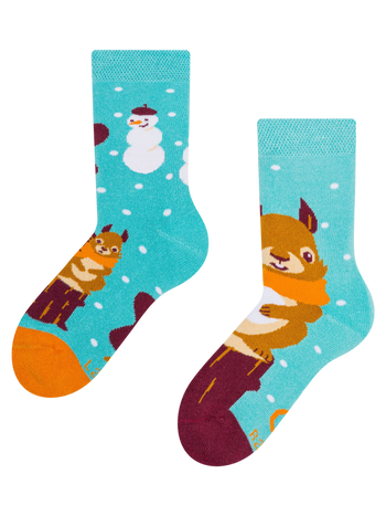 Chaussettes chaudes rigolotes pour enfants Écureuil d'hiver