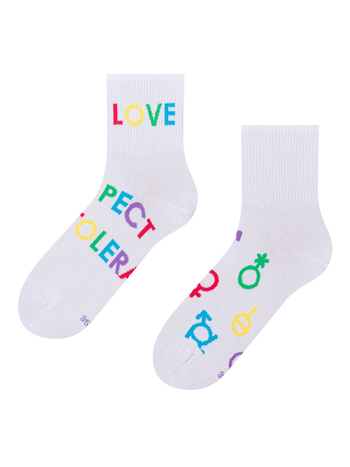 Chaussettes mi-mollet rigolotes Amour et respect