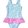 Maillot de bain rigolo pour filles Petits coeurs et marguerites