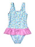 Maillot de bain rigolo pour filles Petits coeurs et marguerites